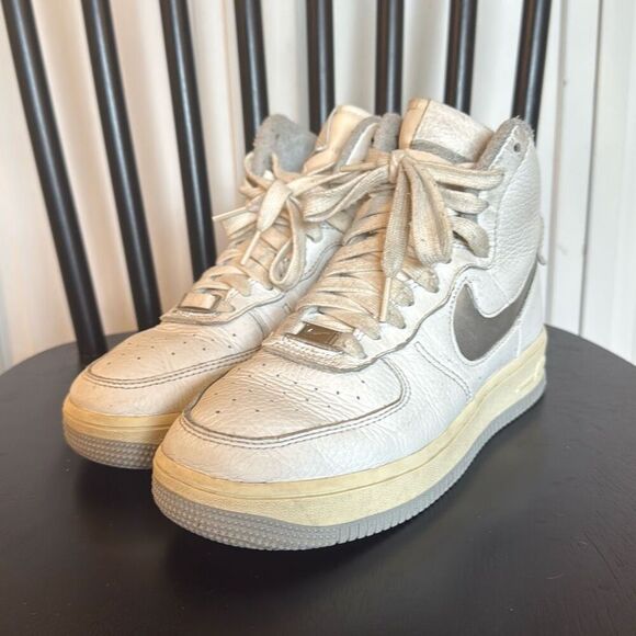 Nike Air Force 1 sculpt silver high top leather sneaker 7 - Picture 6 of 13